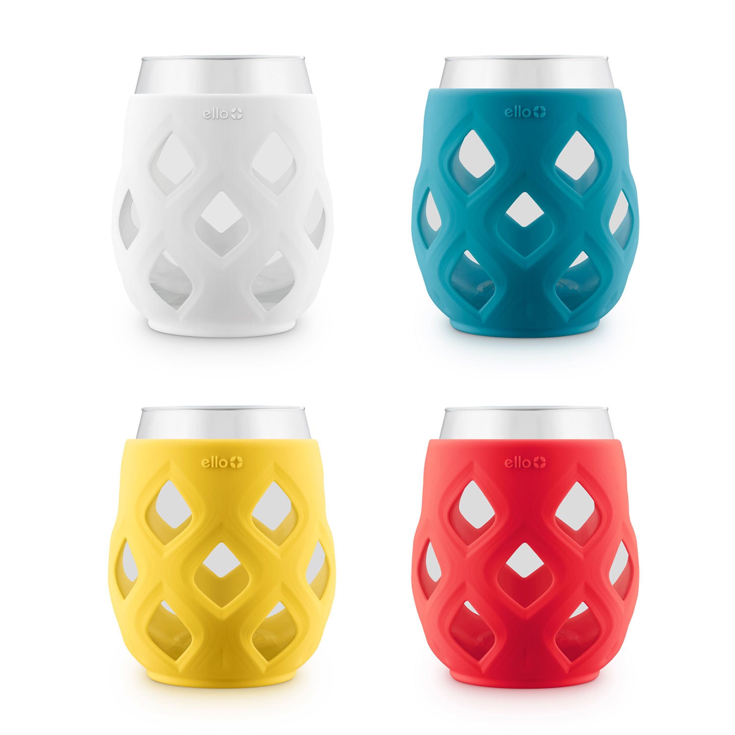 Cru Stemless Wine Glass Set with Silicone Protection
