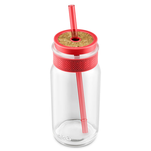 Ello Kella BPA-Free Glass Sipper with Straw 20oz Grey