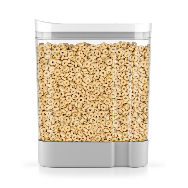 Grey Plastic 4.5 qt. Cereal Container  Cereal containers, Container store,  Food storage containers