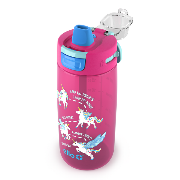 Personalized Ello Stratus 16-ounce Tritan Water Bottle Leak-proof Unicorn,  Llama, Space, or Dinosaur Back to School 