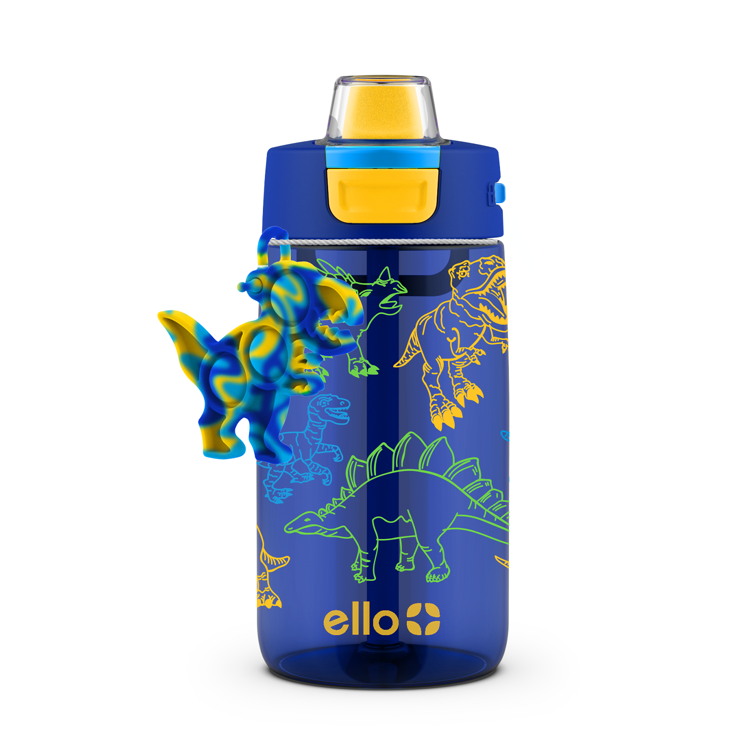 Ello Kids Colby 12oz Stainless Steel Insulated Water Bottle with Straw and  Built-In Silicone Coaster Carrying Handle and Leak-Proof Locking Lid for