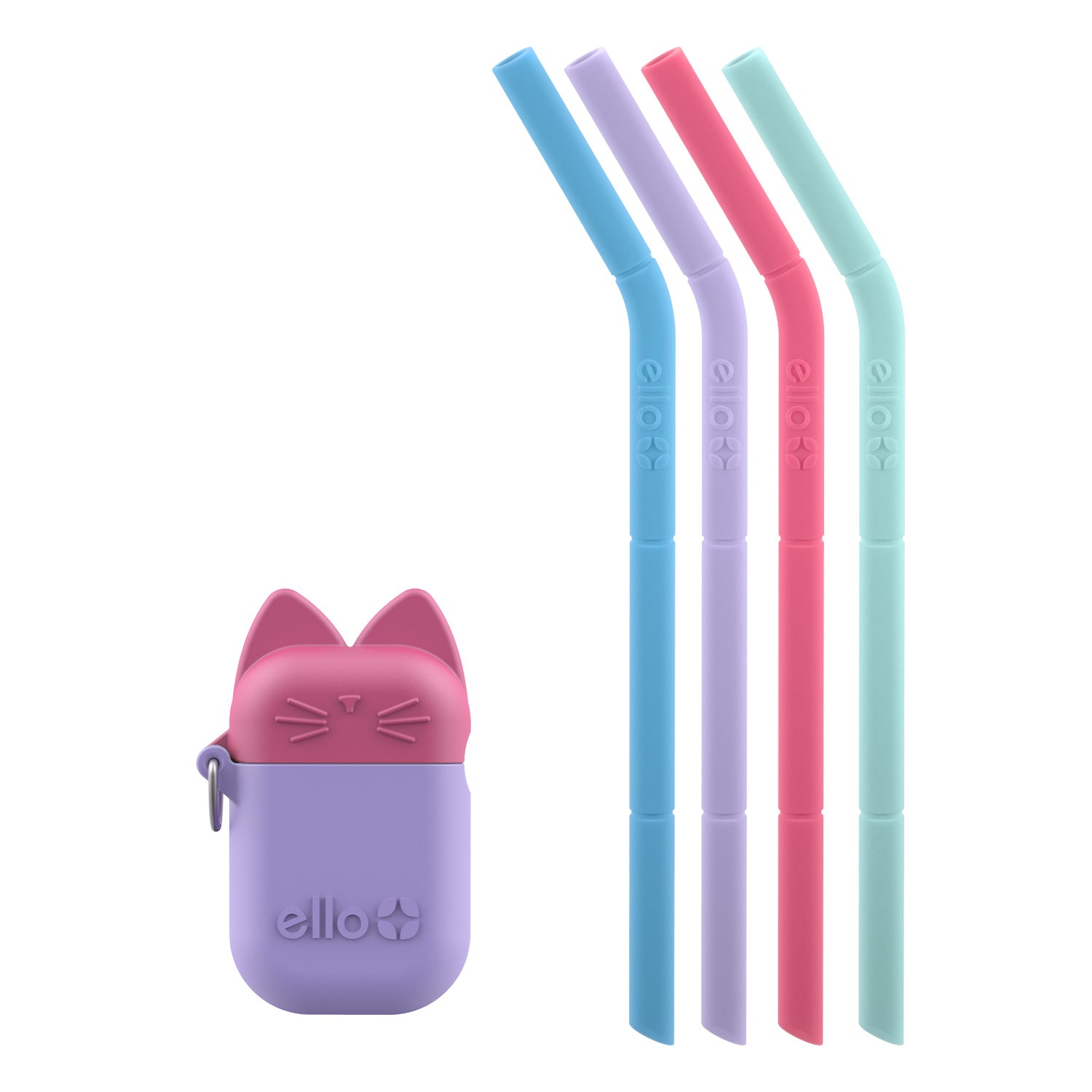 Ello 4pk Compact Fold And Store Silicone Straw Set : Target