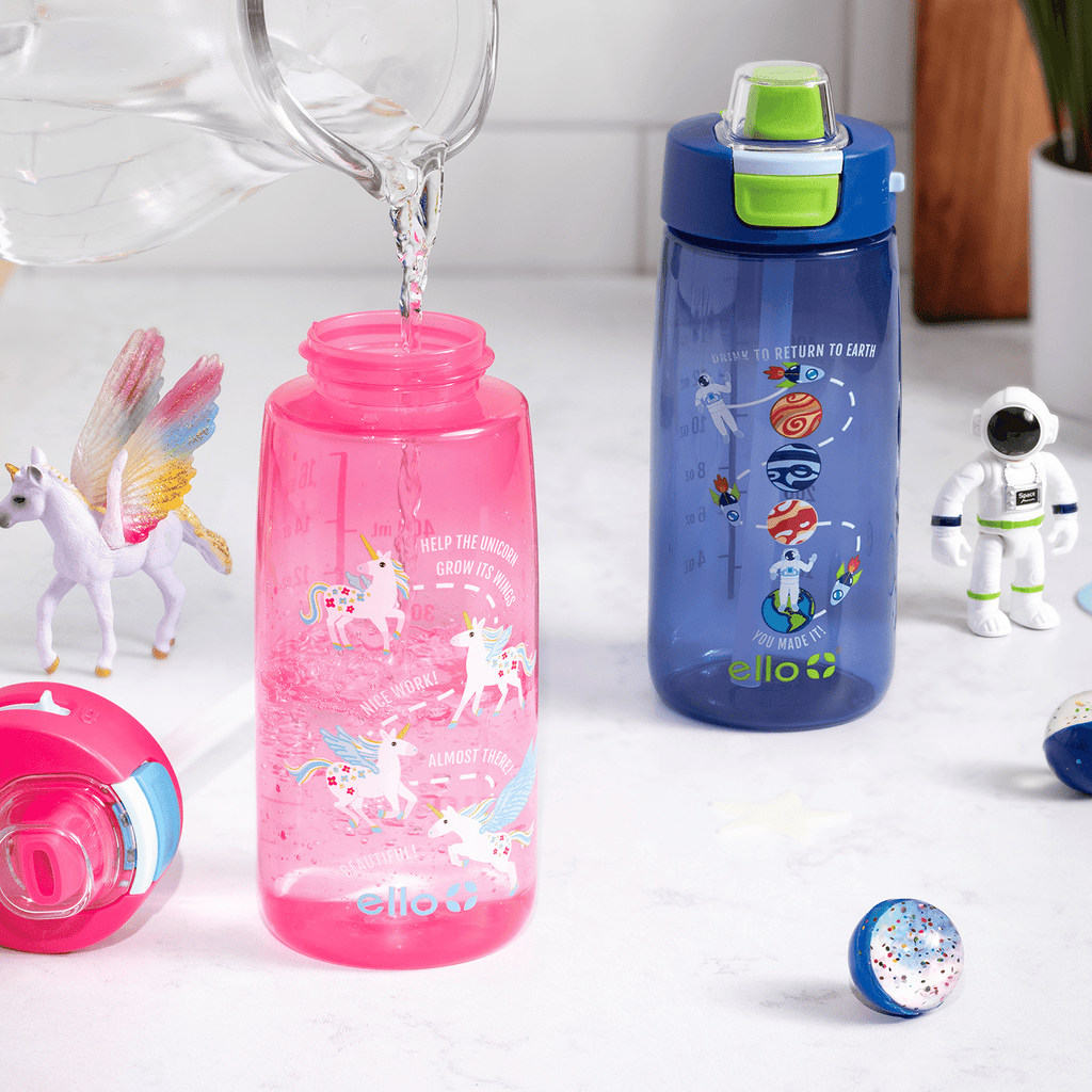 ELLO Kids Colby 14-oz. Tritan Plastic Water Bottle, 3-Pack (Caticorn  Universe)