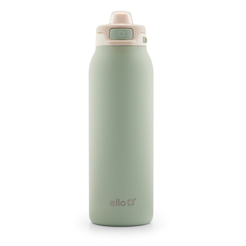 Ello Pure BPA-Free Glass Water Bottle with Lid, Bold Blue Fizz, 20