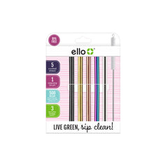 Ello Cocktail Metallic Straws 6pk 